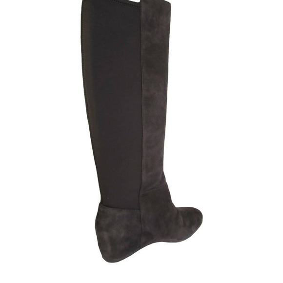 BCBG Suede Leather Indie Brown Knee High Wedge Boots 8 - Picture 11 of 12